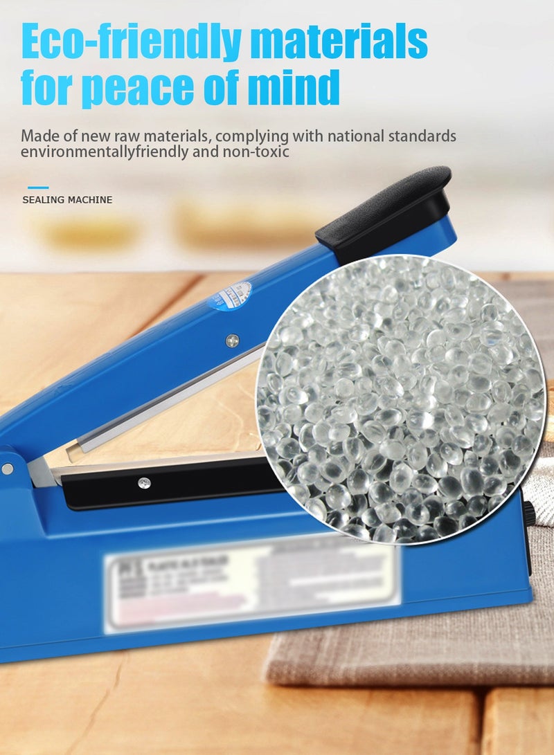 غُرَّة آلة ختم أكياس كهربائية (نبضية)، 200 مم، آلة ختم يدوية، 8 مستويات قابلة لضبط الحرارة، تسخين سريع - مناسبة لأكياس البلاستيك PP و PE، وأكياس التغليف، وتغليف الأغذية، وتطبيقات الأعمال الصغيرة. - Image 5